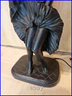 Magnifique lampe tulipe Statue Marilyn Monroe Art déco Noir