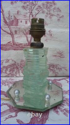 Maison Desny Lampe Moderniste 17 carrés de verre empilés socle Miroir 17cm