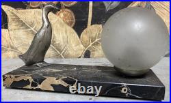Marty Font Lampe Art Deco Marbre Oie Sculpture 1930