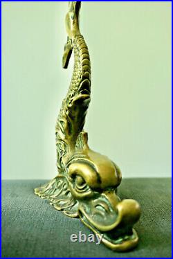 Max Le Verrier Sculpture En Bronze Dauphin Pied De Lampe Époque Art Deco