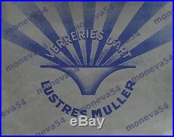 Muller Freres Grande Lampe Champignon Art Déco Cataloguée En Verre Pressé 1930