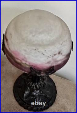 Muller Frères Lunéville Lampe Pte De Verre Fer Forgé Art Nouveau/déco