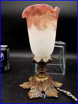 Muller Fres Luneville Beau Petit Plafonnier Ou Lampe De Table En Bronze