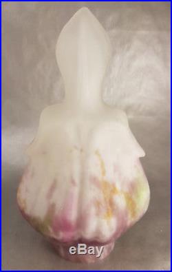 Muller Fres Luneville Superbe Tulipe Coeur De Marie En Verre Nuage Lampe