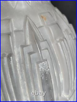 Muller / Globe/obus/suspension en verre moulé pressé pour lampe / Art Déco