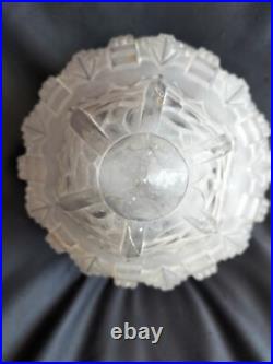 Muller / Globe/obus/suspension en verre moulé pressé pour lampe / Art Déco