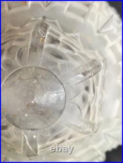 Muller / Globe/obus/suspension en verre moulé pressé pour lampe / Art Déco