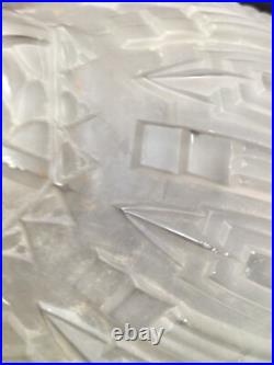 Muller / Globe/obus/suspension en verre moulé pressé pour lampe / Art Déco