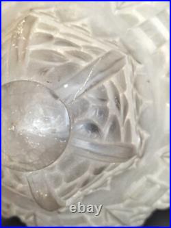 Muller / Globe/obus/suspension en verre moulé pressé pour lampe / Art Déco