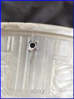 Muller / Globe/obus/suspension en verre moulé pressé pour lampe / Art Déco