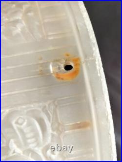 Muller / Globe/obus/suspension en verre moulé pressé pour lampe / Art Déco