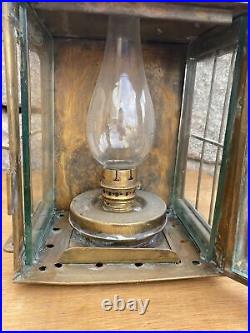 N° 1 ancienne lampe à pétrole / lampe Lanterne de bateau Marine? En Bronze