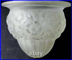 Obus globe Dôme verre pressé moulé Art Deco pour lampe Era Degue Muller