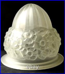 Obus globe Dôme verre pressé moulé Art Deco pour lampe Era Degue Muller