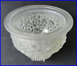 Obus globe Dôme verre pressé moulé Art Deco pour lampe Era Degue Muller