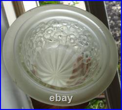 Obus globe Dôme verre pressé moulé Art Deco pour lampe Era Degue Muller