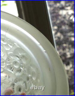 Obus globe Dôme verre pressé moulé Art Deco pour lampe Era Degue Muller