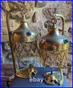 PAIRE DE 2 Très rares lampes art déco électrique 1900 art nouveau. Une des toute