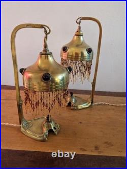 PAIRE DE 2 Très rares lampes art déco électrique 1900 art nouveau. Une des toute