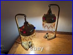 PAIRE DE 2 Très rares lampes art déco électrique 1900 art nouveau. Une des toute