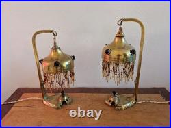 PAIRE DE 2 Très rares lampes art déco électrique 1900 art nouveau. Une des toute