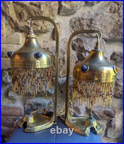 PAIRE DE 2 Très rares lampes art déco électrique 1900 art nouveau. Une des toute