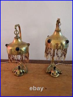 PAIRE DE 2 Très rares lampes art déco électrique 1900 art nouveau. Une des toute