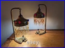 PAIRE DE 2 Très rares lampes art déco électrique 1900 art nouveau. Une des toute