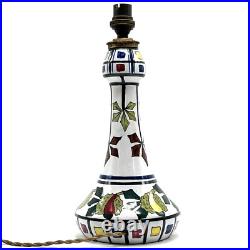 PIED DE LAMPE Céramique JULES VERLINGUE Boulogne Desvres, Art Deco 1930 delcourt