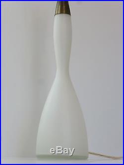 PIED DE LAMPE OPALINE BLANCHE 1950 VINTAGE ROCKABILLY 50's GLASS LAMP BASE