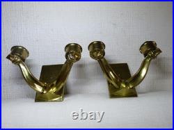 Paire d'applique de lampe ancienne art déco en bronze