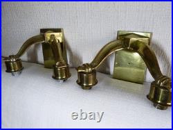 Paire d'applique de lampe ancienne art déco en bronze