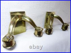 Paire d'applique de lampe ancienne art déco en bronze