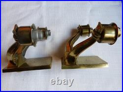 Paire d'applique de lampe ancienne art déco en bronze