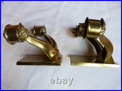 Paire d'applique de lampe ancienne art déco en bronze