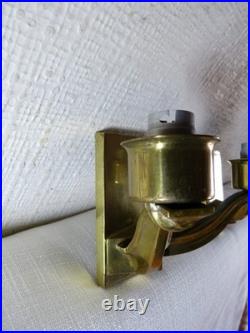 Paire d'applique de lampe ancienne art déco en bronze