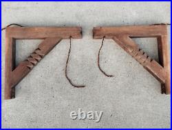Paire d'appliques potence HENRY JACQUES LE MÊME lampe bois moderniste art deco
