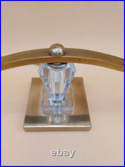Paire de lampe Art déco en laiton et verre style Adnet Leleu