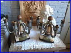 Paire de lampe de table girandole art deco