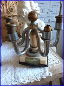 Paire de lampe de table girandole art deco