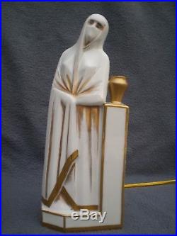 Paire de lampe statue orientale art deco 1920 ELTE perfume lamp femme vintage