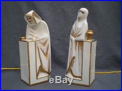 Paire de lampe statue orientale art deco 1920 ELTE perfume lamp femme vintage