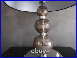 Paire de lampes Art-Déco cristal et métal chromé