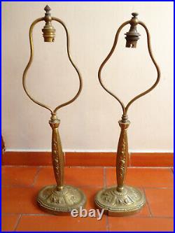 Paire de pieds de lampes d'époque art déco en bronze