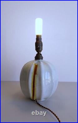 Paul-Ami Bonifas Lampe à cotes en faïence à glaçure polychrome Art deco