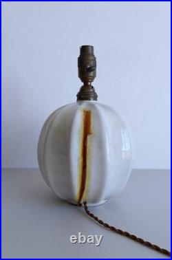 Paul-Ami Bonifas Lampe à cotes en faïence à glaçure polychrome Art deco