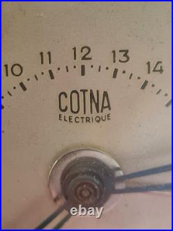 Pendulette Cotna Art Deco Reveil/lampe 1930 Globe Blanc Clichy Electrique 110 V