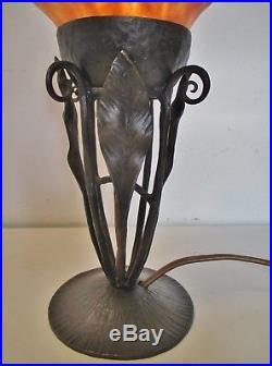 Petite LAMPE VEILLEUSE brûle parfum DAUM NANCY pâte de verre Art Nouveau / Déco