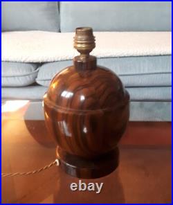 Pied De Lampe Art Déco 1939 Ebene De Macassar Massif