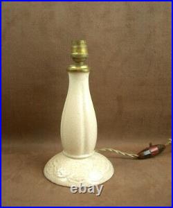 Pied De Lampe Art Deco Ceramique Craquelee 1930 Signature A Identifier